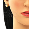 Arete Dormilona 02.156.0327.1 Oro Laminado, con Granate Micro Pave, Pulido, Tono Dorado