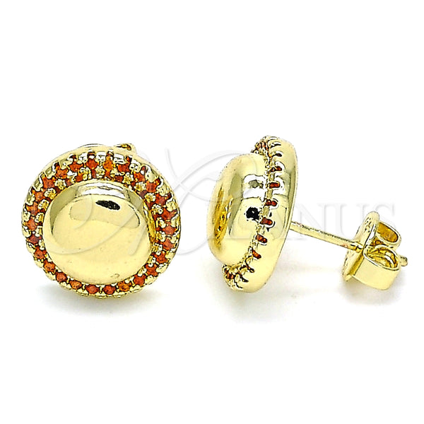 Arete Dormilona 02.156.0327.1 Oro Laminado, con Granate Micro Pave, Pulido, Tono Dorado