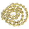 Gargantilla Elegante 04.63.1401.18 Oro Laminado, Diseño de Puff Mariner, con Micro Pave Blanca, Pulido, Tono Dorado (Grosor 06 MM, 18 Pulgadas de Largo)
