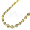 Gargantilla Elegante 04.63.1401.30 Oro Laminado, Diseño de Puff Mariner, con Blanca Micro Pave, Pulido, Tono Dorado (06 MM Thickness, 30 Inches Length)