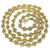Gargantilla Elegante 04.63.1401.30 Oro Laminado, Diseño de Puff Mariner, con Blanca Micro Pave, Pulido, Tono Dorado (06 MM Thickness, 30 Inches Length)
