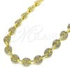 Gargantilla Elegante 04.63.1402.18 Oro Laminado, Diseño de Puff Mariner, con Blanca Micro Pave, Pulido, Tono Dorado (Thickness, 18 Inches Length)