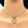 Juego de Arete y Dije de Adulto 10.185.0009 Oro Laminado, Diseño de Osito, con Zirconia Cubica Blanca, Pulido, Tono Dorado