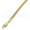 Tobillera Básica 04.63.1403.10 Oro Laminado, Pulido, Tono Dorado (Grosor 03.8 MM, 10 Pulgadas de Largo)