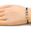 Pulsera Elegante 03.341.0063.07 Oro Laminado, con Multicolor Zirconia Cubica, Pulido, Tono Dorado (02 MM Thickness, 7 Inches Length)