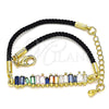 Pulsera Elegante 03.341.0063.07 Oro Laminado, con Multicolor Zirconia Cubica, Pulido, Tono Dorado (02 MM Thickness, 7 Inches Length)