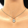 Collares con Dije 04.156.0248.1.20 Oro Laminado, Diseño de Ojo Griego, con Blanca Micro Pave, Pulido, Tono Dorado (02 MM Thickness, 20 Inches Length)