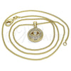Collares con Dije 04.156.0248.1.20 Oro Laminado, Diseño de Ojo Griego, con Blanca Micro Pave, Pulido, Tono Dorado (02 MM Thickness, 20 Inches Length)