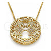 Collares con Dije 04.156.0253.20 Oro Laminado, Diseño de Niñita Pequeña, con Blanca Micro Pave, Pulido, Tono Dorado (02 MM Thickness, 20 Inches Length)