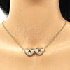 Collares con Dije 04.156.0257.20 Oro Laminado, Diseño de Corazón y Niñita Pequeña, con Blanca Micro Pave, Pulido, Tono Dorado (02 MM Thickness, 20 Inches Length)