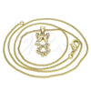 Collares con Dije 04.156.0259.20 Oro Laminado, Diseño de Niñita Pequeña, con Blanca Micro Pave, Pulido, Tono Dorado (02 MM Thickness, 20 Inches Length)