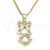 Collares con Dije 04.156.0259.20 Oro Laminado, Diseño de Niñita Pequeña, con Blanca Micro Pave, Pulido, Tono Dorado (02 MM Thickness, 20 Inches Length)