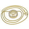 Collares con Dije 04.156.0262.20 Oro Laminado, Diseño de Niñita Pequeña, con Blanca Micro Pave, Pulido, Tono Dorado (02 MM Thickness, 20 Inches Length)