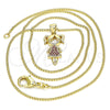 Collares con Dije 04.156.0263.1.20 Oro Laminado, Diseño de Niñita Pequeña, con Rubi Micro Pave, Pulido, Tono Dorado (02 MM Thickness, 20 Inches Length)