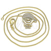 Collares con Dije 04.156.0266.20 Oro Laminado, Diseño de Niñito Pequeño, con Blanca Micro Pave, Pulido, Tono Dorado (02 MM Thickness, 20 Inches Length)