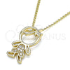 Collares con Dije 04.156.0271.20 Oro Laminado, Diseño de Niñito Pequeño, con Blanca Micro Pave, Pulido, Tono Dorado (02 MM Thickness, 20 Inches Length)