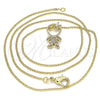Collares con Dije 04.156.0271.20 Oro Laminado, Diseño de Niñito Pequeño, con Blanca Micro Pave, Pulido, Tono Dorado (02 MM Thickness, 20 Inches Length)