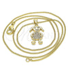 Collares con Dije 04.156.0273.20 Oro Laminado, Diseño de Niñita Pequeña, con Blanca Micro Pave, Pulido, Tono Dorado (02 MM Thickness, 20 Inches Length)