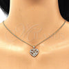 Collares con Dije 04.156.0276.20 Oro Laminado, Diseño de Corazón y Niñita Pequeña, con Blanca Micro Pave, Pulido, Tono Dorado (02 MM Thickness, 20 Inches Length)