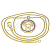 Collares con Dije 04.156.0105.2.20 Oro Laminado, Diseño de Niñita Pequeña, con Rubi Micro Pave, Pulido, Tono Dorado (02 MM Thickness, 20 Inches Length)