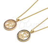 Collares con Dije 04.156.0105.2.20 Oro Laminado, Diseño de Niñita Pequeña, con Rubi Micro Pave, Pulido, Tono Dorado (02 MM Thickness, 20 Inches Length)