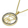 Collares con Dije 04.156.0279.20 Oro Laminado, Diseño de Niñito Pequeño, con Zafiro Azul Micro Pave, Pulido, Tono Dorado (02 MM Thickness, 20 Inches Length)