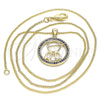 Collares con Dije 04.156.0279.20 Oro Laminado, Diseño de Niñito Pequeño, con Zafiro Azul Micro Pave, Pulido, Tono Dorado (02 MM Thickness, 20 Inches Length)