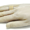 Anillo de Hombre 01.351.0009.10 Oro Laminado, Diseño de Crucifijo, con Blanca Cristal, Pulido, Tono Dorado (Size 10)