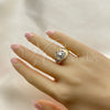 Anillo Elegante 01.351.0010.1.08 Oro Laminado, Diseño de Elefante, Pulido, Tres Tonos (Size 8)