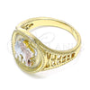 Anillo Elegante 01.351.0010.1.09 Oro Laminado, Diseño de Elefante, Pulido, Tres Tonos (Size 9)