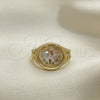 Anillo Elegante 01.351.0010.1.09 Oro Laminado, Diseño de Elefante, Pulido, Tres Tonos (Size 9)