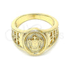 Anillo Elegante 01.351.0011.08 Oro Laminado, Diseño de Tortuga, Pulido, Tono Dorado (Size 8)
