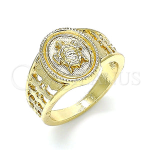 Anillo Elegante 01.351.0011.08 Oro Laminado, Diseño de Tortuga, Pulido, Tono Dorado (Size 8)
