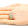 Anillo Elegante 01.351.0011.09 Oro Laminado, Diseño de Tortuga, Pulido, Tono Dorado (Size 9)