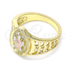 Anillo Elegante 01.351.0011.1.08 Oro Laminado, Diseño de Tortuga, Pulido, Tres Tonos (Size 8)