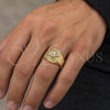 Anillo de Hombre 01.351.0013.11 Oro Laminado, Diseño de Águila, Pulido, Dos Tonos (Tamaño 11)