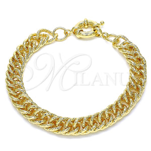 Pulsera Básica 03.319.0006.08 Oro Laminado, Diamantado, Tono Dorado (09 MM Thickness, 8 Inches Length)
