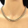 Collar y Pulsera 06.319.0001 Oro Laminado, Diseño de Miami Cubana, Pulido, Tono Dorado