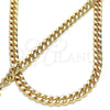 Collar y Pulsera 06.319.0001 Oro Laminado, Diseño de Miami Cubana, Pulido, Tono Dorado