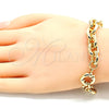 Pulsera Básica 03.319.0008.08 Oro Laminado, Diseño de Rolo, Pulido, Tono Dorado (12 MM Thickness, 8 Inches Length)