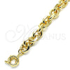 Pulsera Básica 03.319.0008.08 Oro Laminado, Diseño de Rolo, Pulido, Tono Dorado (12 MM Thickness, 8 Inches Length)