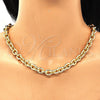 Collar y Pulsera 06.319.0005 Oro Laminado, Diseño de Rolo, Pulido, Tono Dorado