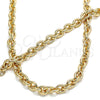 Collar y Pulsera 06.319.0005 Oro Laminado, Diseño de Rolo, Pulido, Tono Dorado