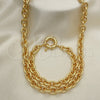 Collar y Pulsera 06.319.0005 Oro Laminado, Diseño de Rolo, Pulido, Tono Dorado