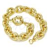 Pulsera Básica 03.319.0009.08 Oro Laminado, Diseño de Rolo, Pulido, Tono Dorado (09 MM Thickness, 8 Inches Length)