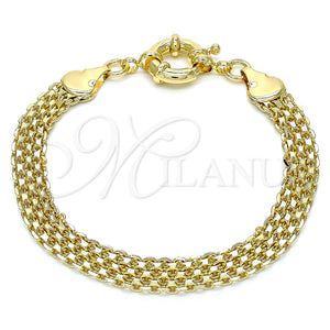 Pulsera Básica 03.319.0010.08 Oro Laminado, Pulido, Tono Dorado (07 MM Thickness, 8 Inches Length)