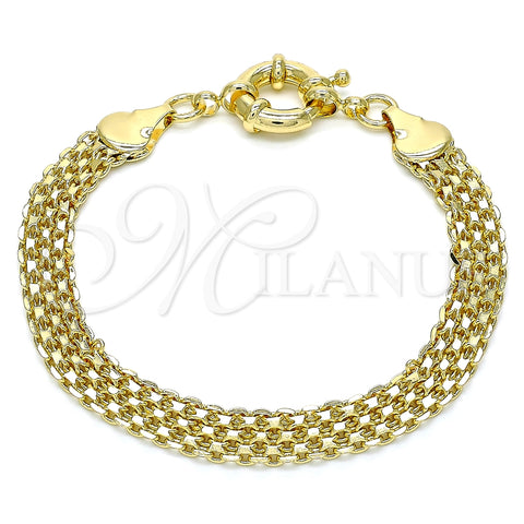Pulsera Básica 03.319.0010.08 Oro Laminado, Pulido, Tono Dorado (07 MM Thickness, 8 Inches Length)