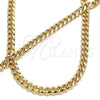 Collar y Pulsera 06.319.0007 Oro Laminado, Diseño de Miami Cubana, Pulido, Tono Dorado