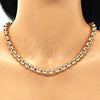 Collar y Pulsera 06.378.0002 Oro Laminado, Diseño de Rolo, Diamantado, Tono Dorado