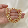 Collar y Pulsera 06.378.0002 Oro Laminado, Diseño de Rolo, Diamantado, Tono Dorado
